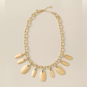 NWT Ann Taylor Hammered Gold Charm Necklace